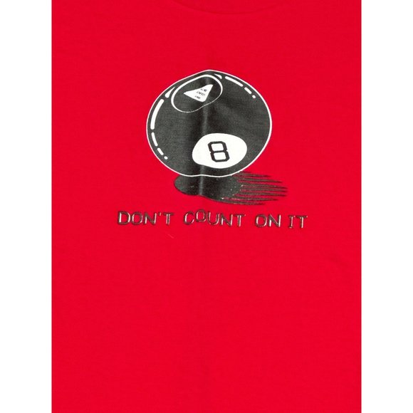 American Apparel Shirt Kids Medium Red Dont Count On it 8 Ball Graphic Tee - Picture 2 of 9